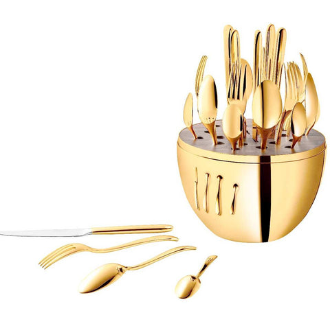 Mood 24-Piece 24-Carat Gold Set For 6 People by Christofle