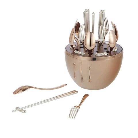 Mood Asia 24-Piece Rose Gold Set For 6 People by Christofle