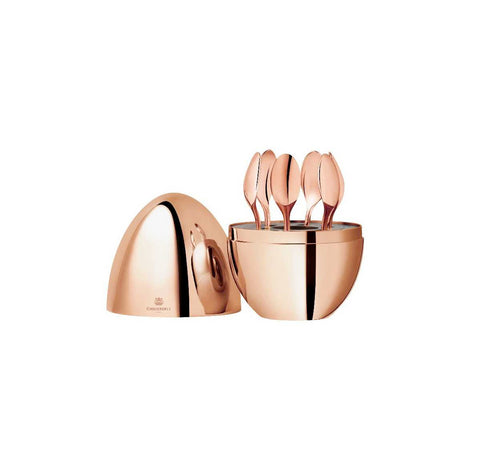 Mood Coffee Rose Gold 6-Piece Espresso Spoon Set by Christofle