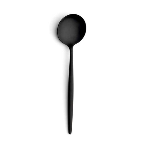 Moon Matte Black Dessert Spoon by Cutipol