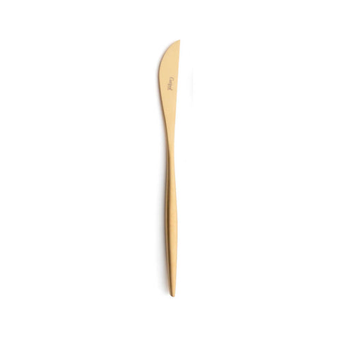 Moon Matte Gold Dinner Knife by Cutipol