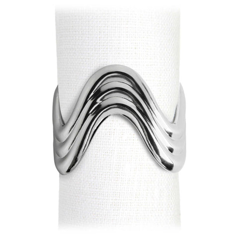 Napkin Jewels Ripple Platinum Set of 4 by L'Objet