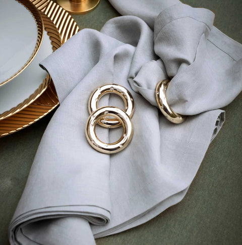 Napkin Jewels Stars Gold Napkin Rings - Set of 4 by L'Objet