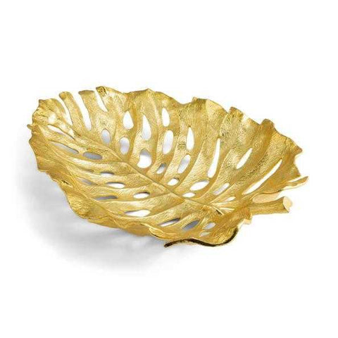 New Leaves Monstera Centerpiece Gold by Michael Aram
