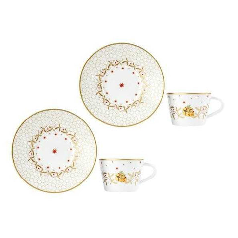 Noel Set Of 2 Coffee Cups And Saucers by Bernardaud