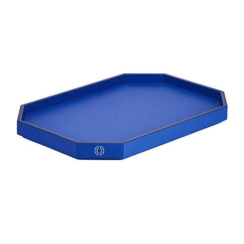 Octogone Tray Lacquer Large Blue by Baccarat