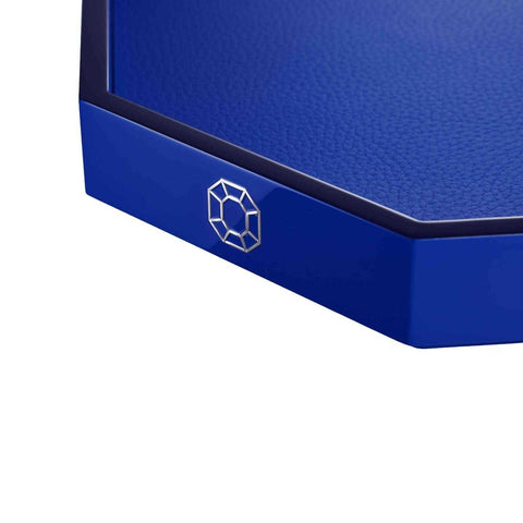 Octogone Tray Lacquer Large Blue by Baccarat