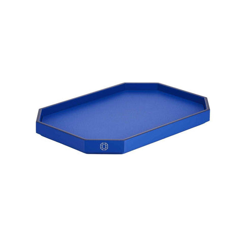 Octogone Tray Lacquer Medium Blue by Baccarat