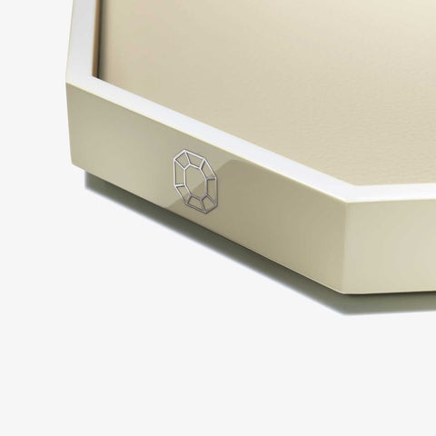 Octogone Tray Lacquer Medium Light Beige by Baccarat