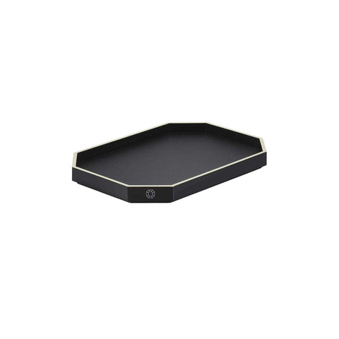 Octogone Tray Lacquer Small Black by Baccarat