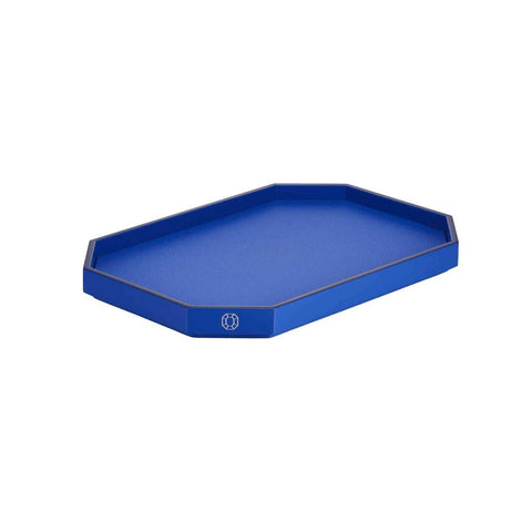 Octogone Tray Lacquer Small Blue by Baccarat