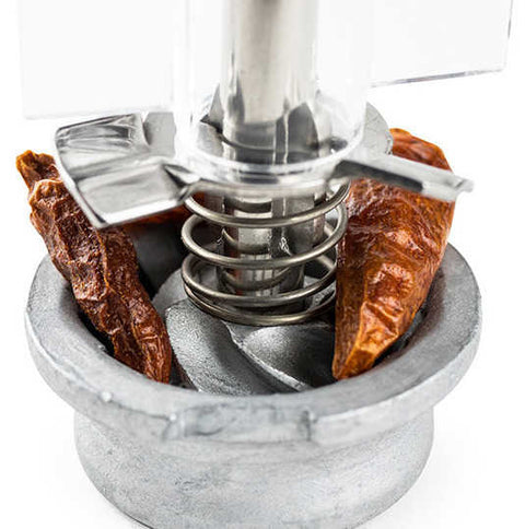Oleron Chili Pepper Mill, Acrylic/Wood, Chocolate, 14 Cm - 5 In by Peugeot