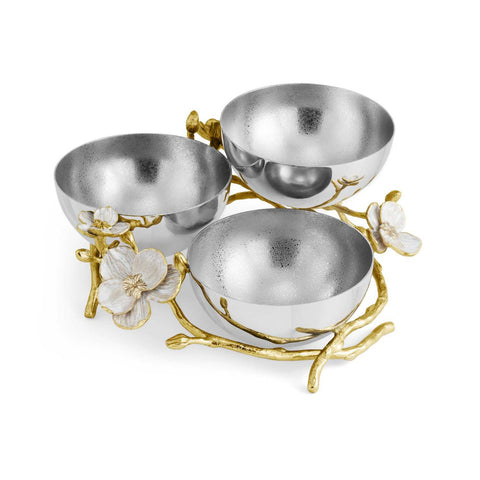 Orchid Triple Bowl by Michael Aram