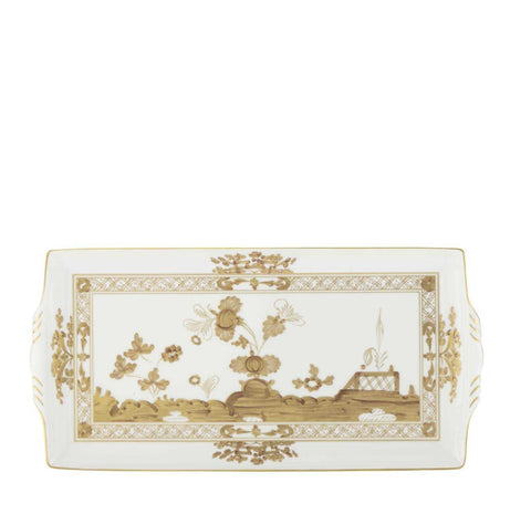 Oriente Italiano Aurum Rectangular Tray With Handles by Ginori