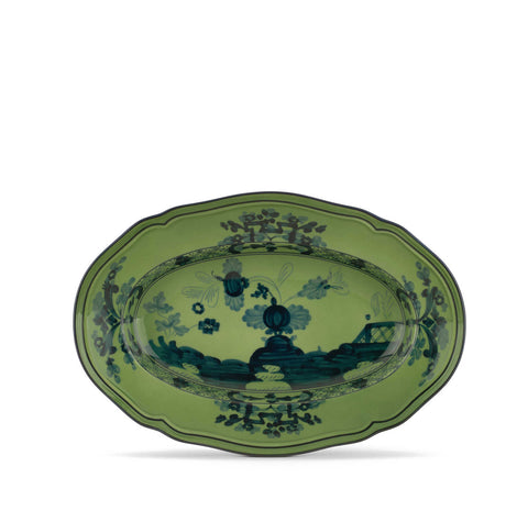 Oriente Italiano Malachite Pickle dish cm 22 in. 8 3/4  by Richard Ginori
