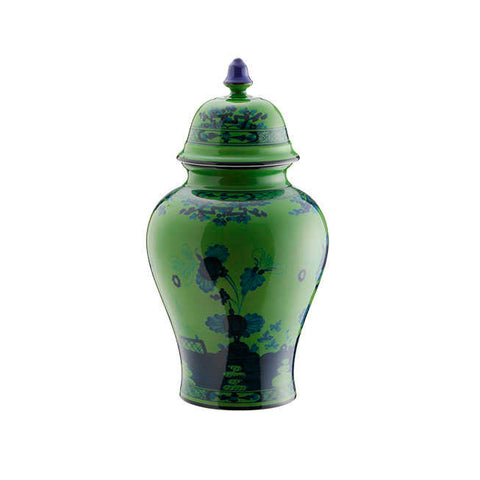 Oriente Italiano Malachite Potiche Vase With Cover L by Richard Ginori