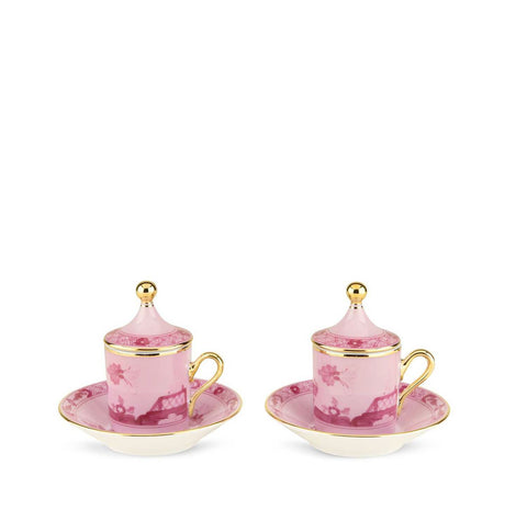 Oriente Italiano Porpora Gold Coffee Set for Two by Ginori