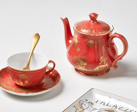 Oriente Italiano Rubrum Tea Cup & Saucer 220ml by Ginori