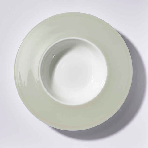 Pastell Deep Plate Wide Rim Khaki by Dibbern