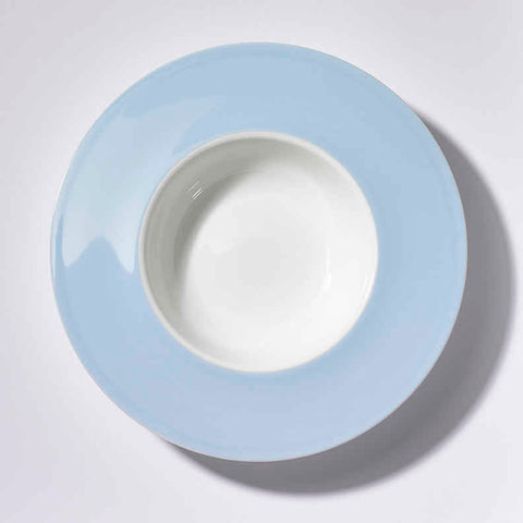 Pastell Deep Plate Wide Rim Light Blue by Dibbern