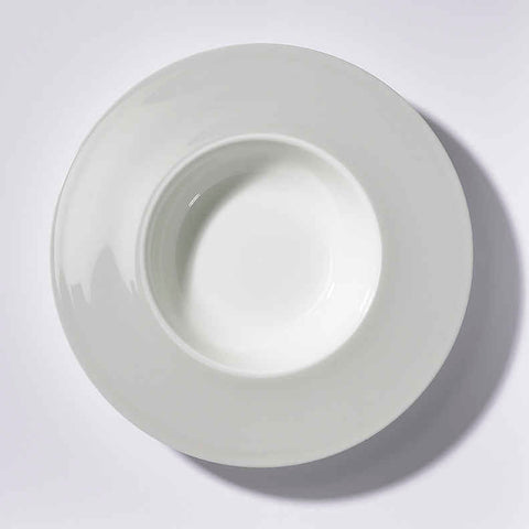 Pastell Deep Plate Wide Rim Light Grey by Dibbern