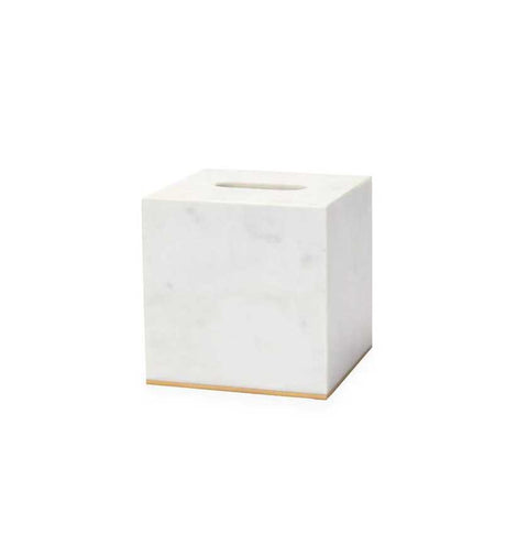 Pietra White/Gold - Marble Tissue Holder by Sferra