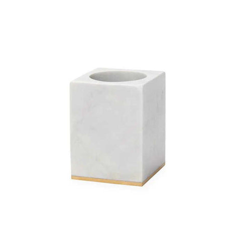 Pietra White/Gold - Marble Toothbrush Holder by Sferra