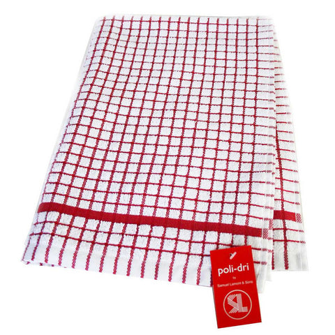 Poli Dri Tea Towel Red by Samuel Lamont