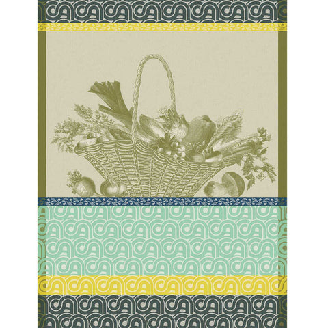 Potager D'hiver Green Tea Towel by Le Jacquard Francais