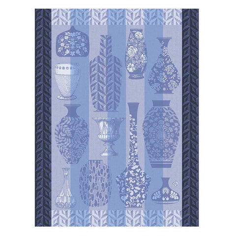 Poteries Blue Tea Towel by Le Jacquard Francais