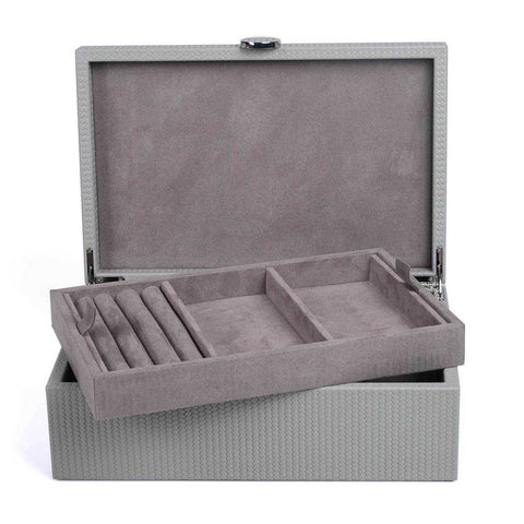 Prestige Medium Jewellery Box  - Firenze Light Grey by Pinetti