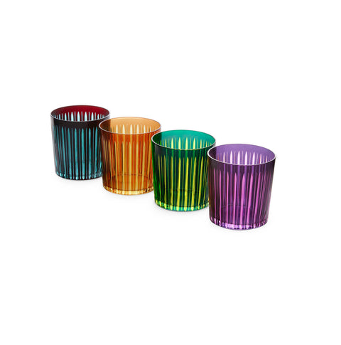 Prism Glassware Assorted (Set of 4) Double Old Fashioned Glasses by L'Objet