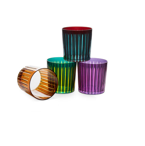 Prism Glassware Assorted (Set of 4) Double Old Fashioned Glasses by L'Objet