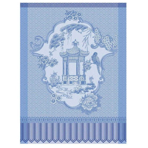 Promenade Imperiale Blue Tea Towel by Le Jacquard Francais