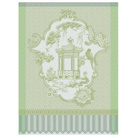 Promenade Imperiale Green Tea Towel by Le Jacquard Francais