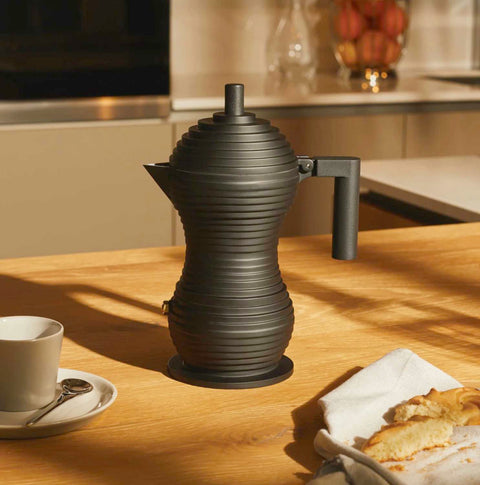 Pulcina Coffee Maker Black by Alessi