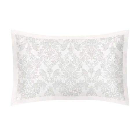 Pure Silk Oxford Pillowcase Queen Damask With Ivory Border by Mayfair Silk