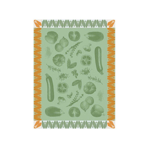 Ratatouille Green Tea Towel by Le Jacquard Francais