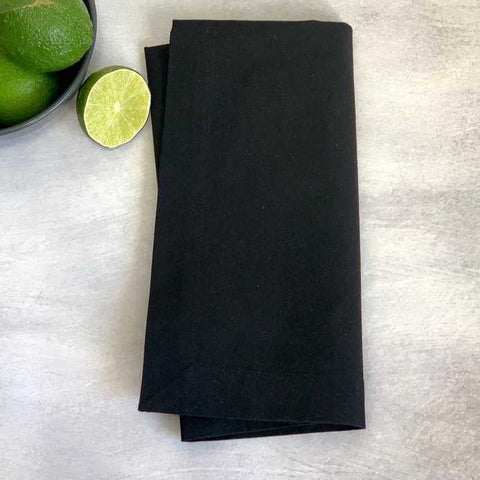 Recycled Cotton Black Set Of 4 Napkins by Garnier Thiebaut Hotel