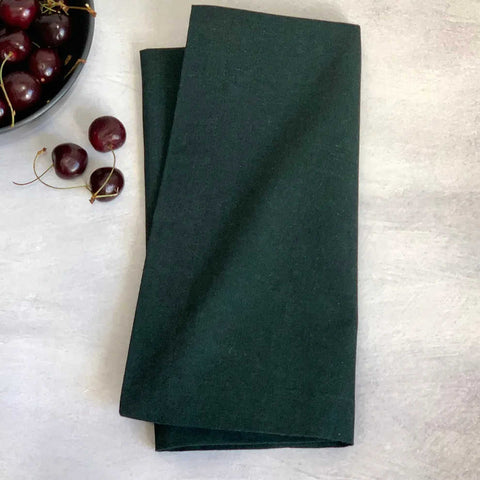 Recycled Cotton Bottle Green Set Of 4 Napkins by Garnier Thiebaut Hotel
