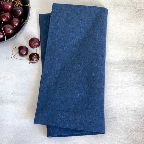 Recycled Cotton Indigo Set Of 4 Napkins by Garnier Thiebaut Hotel