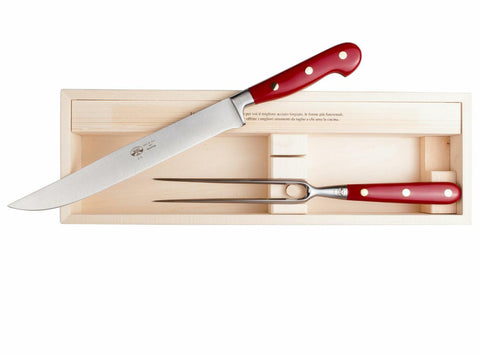 Red Lucite Carving Set by Berti