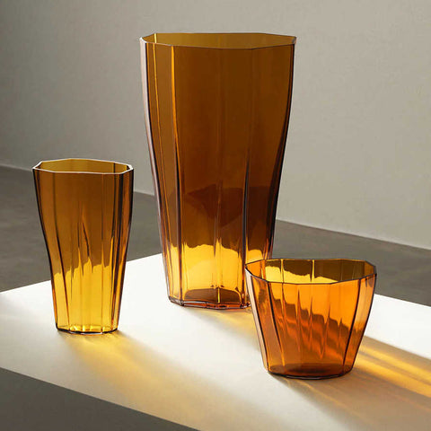 Reed Vase Amber Medium by Orrefors