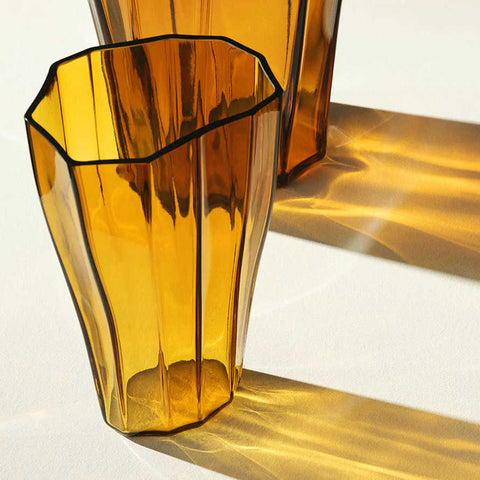 Reed Vase Amber Medium by Orrefors