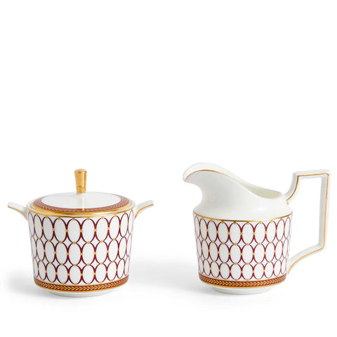 Renaissance Red Sugar & Creamer by Wedgwood