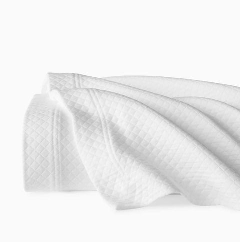 Rombo White Queen Coverlet by Sferra