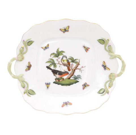 Rothschild Bird Square Handled Cake Plate by Herend
