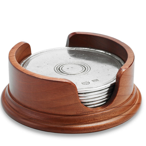 Round Coasters W/Wood Base, Set/6 by Match