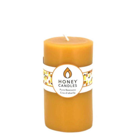 Round Pillar Pure Beeswax 5in Natural by Honey Candles