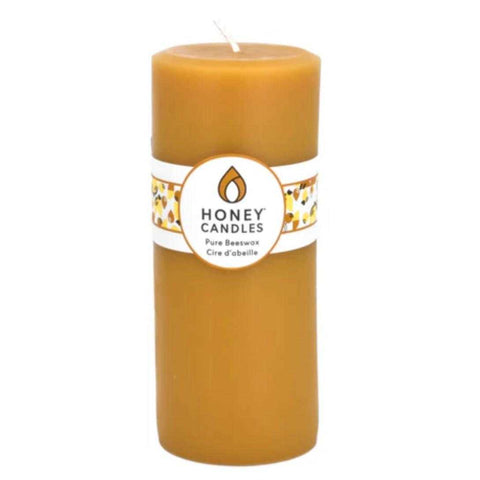 Round Pillar Pure Beeswax 7in Natural by Honey Candles